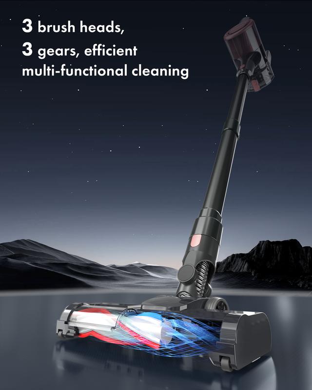 Cordless Vacuum Cleaner, 28Kpa Powerful Suction, 380W Powerful Brushless Motor, 8-in-1 Lightweight Handheld Vacuum Cleaner, 50-Minute Runtime, Removable Battery, For Pet Hair and Carpets