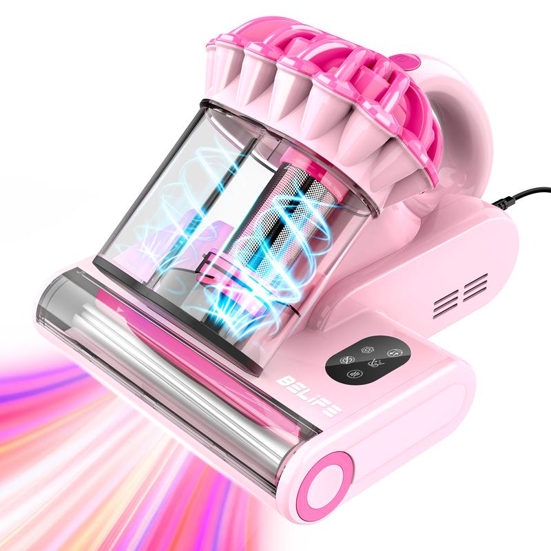 Belife M8 Mattress Vacuum Cleaner, Anti-allergen Dust Mite Bed Vacuum Cleaner with UV & Hot Air & High Heating, 550W 18Kpa Powerful Suction Double-Cup Handheld Vacuum for Bed, Couch, Sofa, Corded