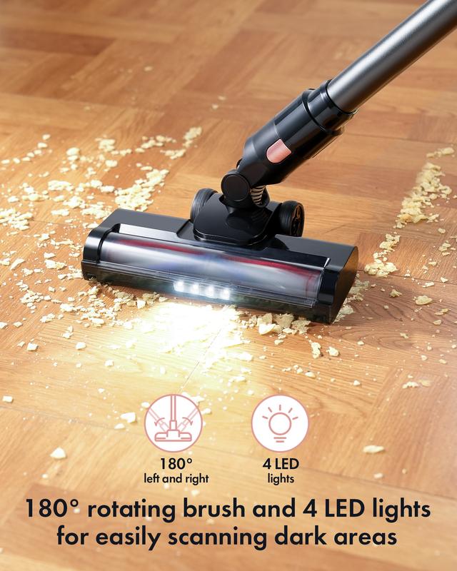 Cordless Vacuum Cleaner, 28Kpa Powerful Suction, 380W Powerful Brushless Motor, 8-in-1 Lightweight Handheld Vacuum Cleaner, 50-Minute Runtime, Removable Battery, For Pet Hair and Carpets