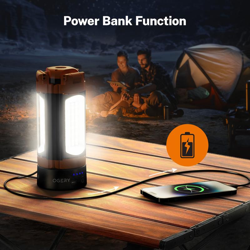 Rechargeable 10000mAh Camping Light with Detachable Tripod ( 1.75 to 6.5 Feet ), 2200 Lumens Cordless Dimmable Work Light & Emergency Light