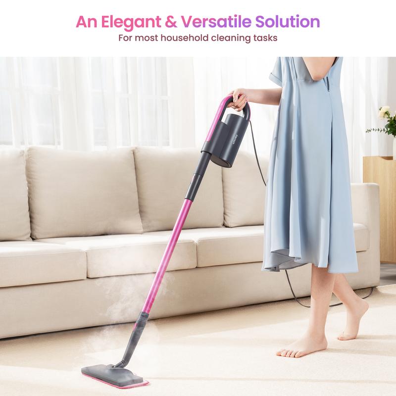 Schenley 7-in-1 Steam Mop with Detachable Handheld Steamer for Walls, Floors, Tiles, Tackles Grease & Sticky Messes, Includes Multiple Accessories